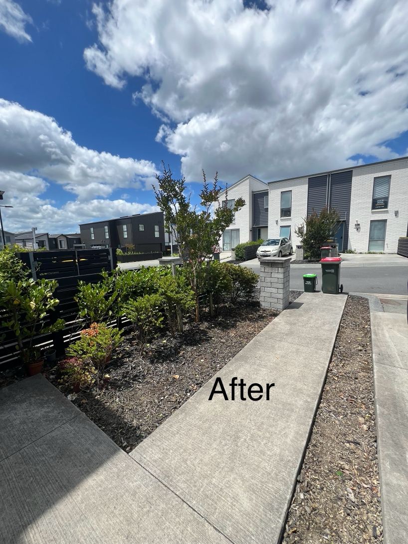 After garden weeding and driveway tidy Auckland